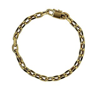 Pulseira Masculina Malha Cadeado Ouro 18k