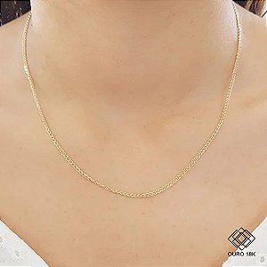 Cordão Malha Groumet Ouro 18k - 45cm