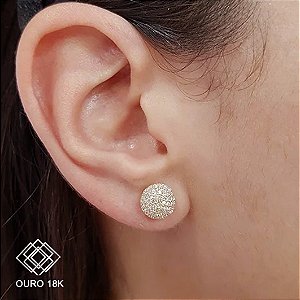 Brinco Chuveiro Ouro 18k Zircônias