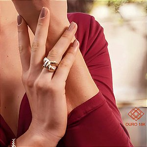 Anel Minori Ouro 18k Zircônias