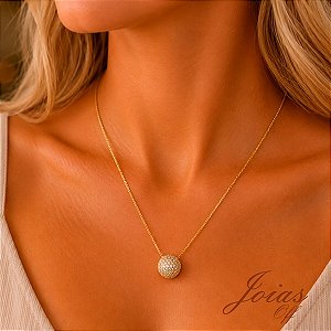 Gargantilha Chuveiro Ouro 18k Zircônias