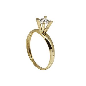 Anel Solitário Ouro 18k Moissanite
