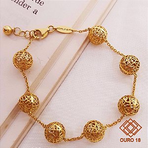 Pulseira Bola Filigrana Ouro 18k