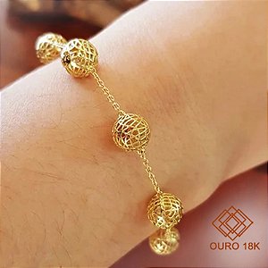 Pulseira Bola Filigrana Ouro 18k
