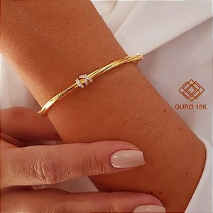 Bracelete Torcido Ouro 18k Diamante