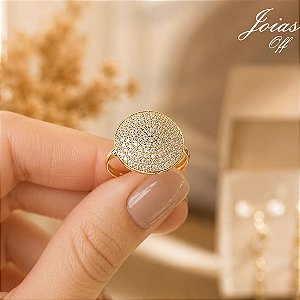 Anel Chuveiro Ouro 18k Zircônias