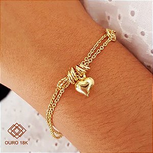 Pulseira Coração Ouro 18k