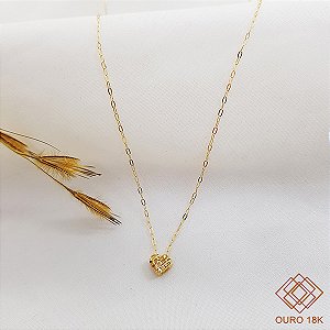 Gargantilha Coração Ouro 18k