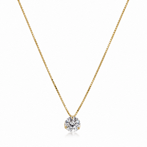 Gargantilha Veneziana com Ponto de Luz Zircõnias Ouro 18k - 45CM