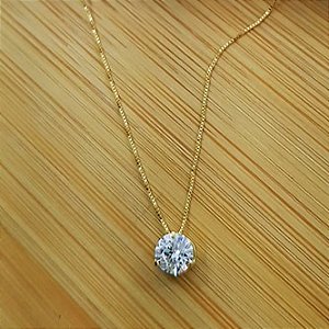 Gargantilha Veneziana com Ponto de Luz Zircõnias Ouro 18k - 45CM