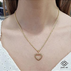 Pingente Coração Ouro 18k
