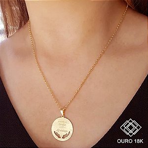 Kit Cordão Ouro 18k + Pingente Confio Ouro 18k