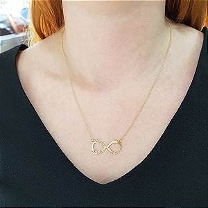 Gargantilha Infinito Nomes Ouro 18k