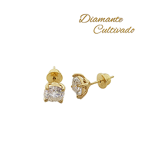 Brinco Solitário Ouro 18k - Diamante 2,4 Cts Cultivado