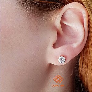 Brinco Solitário Ouro 18k - Brilhante Moissanite 1,4 Cts