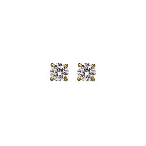 Brinco Solitário Ouro 18k com Moissanite