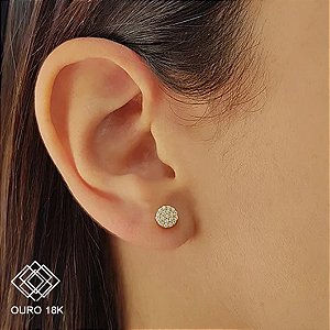 Brinco Chuveiro Ouro 18k Zircônias