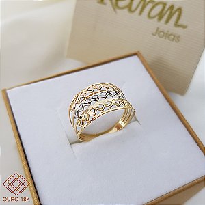 Anel 3 Cores Ouro 18k
