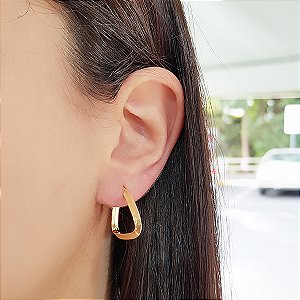 Brinco Argola Triangulo Ouro 18k