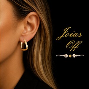 Brinco Argola Triangulo Ouro 18k