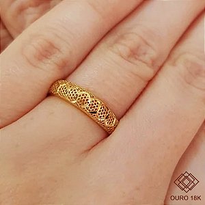 Anel Aparador Filigrana Ouro 18k