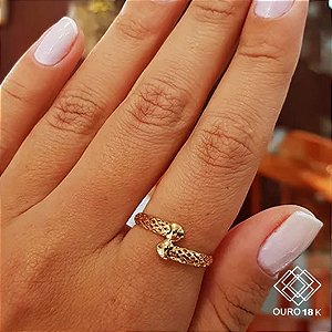 Anel Corações Ouro 18k