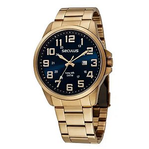 Relógio Seculus Masculino Dourado 44042Gpsvda2