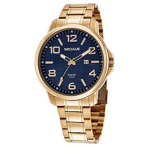 Relógio Seculus Masculino Dourado 44094Gpsvda3