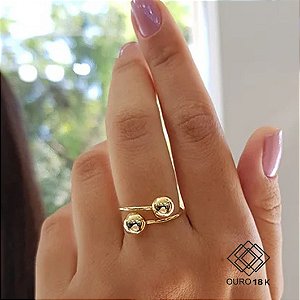 Anel Esferas Ouro 18k