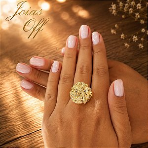 Anel Modelo Botão em Filigrana Ouro 18k