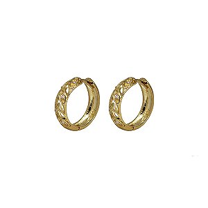 Brinco Argola Ouro 18k Zircônia