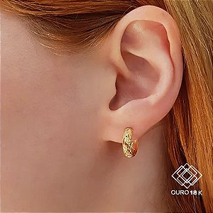 Brinco Argola Ouro 18k Zircônia