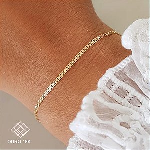 Pulseira Bismark 1mm Ouro 18k