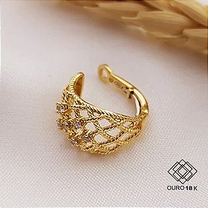 Piercing Encaixe Ouro 18k Zircônia
