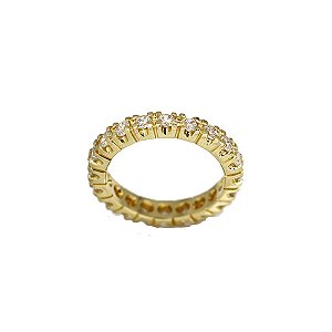 Anel Aparador Inteira Moissanite em Ouro 18k