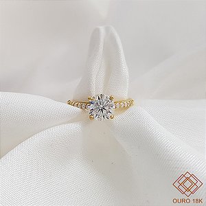 Anel Solitário Ouro 18k Brilhante Moissanite 1,25 Cts