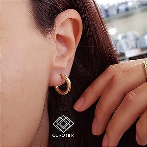 Brinco Bold Argola Tubo Ouro 18k
