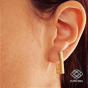 Brinco Argola Quadrada Ouro 18k
