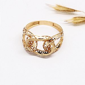 Anel Corrente Filigrana Ouro 18k