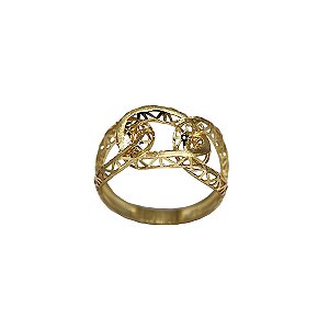 Anel Corrente Filigrana Ouro 18k