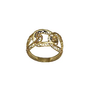 Anel Corrente Filigrana Ouro 18k