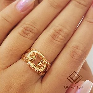 Anel Corrente Filigrana Ouro 18k