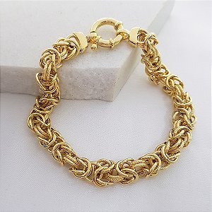 Pulseira Elo Bizantina Ouro 18k