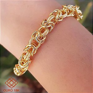 Pulseira Elo Bizantina Ouro 18k