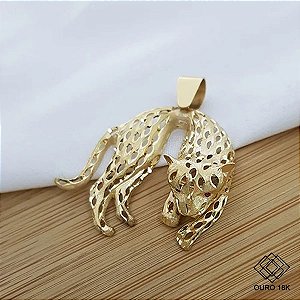 Pingente Pantera Diamantado Ouro 18k Zircônia