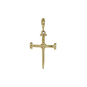 Pingente Cruz Prego Ouro 18k