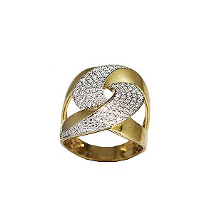 Anel Torcido Ouro 18k Moissanite