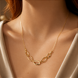 Gargantilha Elos Ouro 18k Diamante