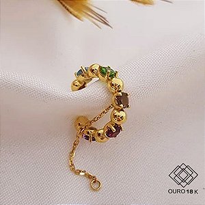 Piercing Encaixe Ouro 18k Pedras Naturais