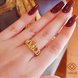 Anel Elos Ouro 18k Citrino